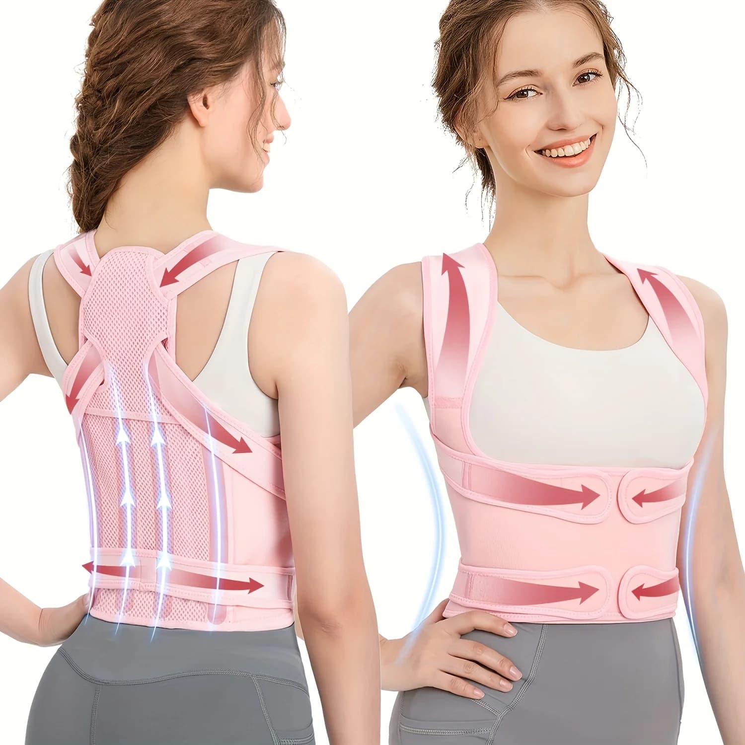 Back Brace and Posture Corrector for Women Men, Adjustable & Lightweight - Scoliosis & Hunchback Correction, Relief Back Pain