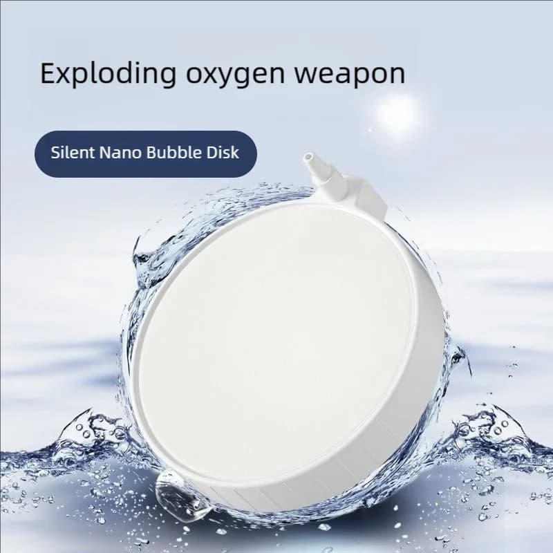 Round Silent Nano Air Stone for Fish Tank Aquarium Oxygen Aerator Hydroponic Accessories with High Dissolved Oxygen Supply