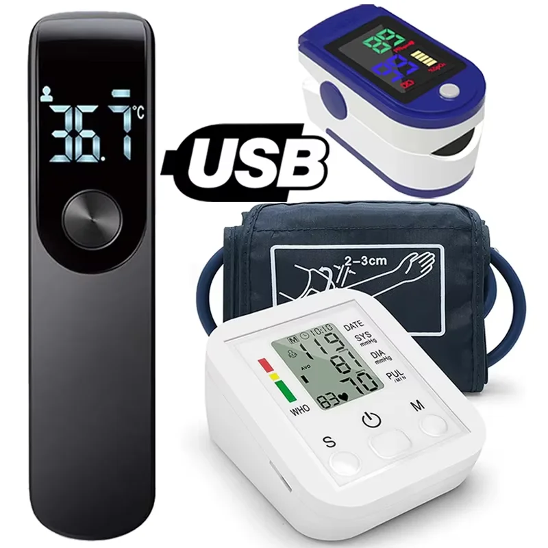 Medical Digital Arm BP Blood Pressure Monitor Tensiometer Tonometer Automatic Sphygmomanometer Heart Rate Pulse Meter Oximeter