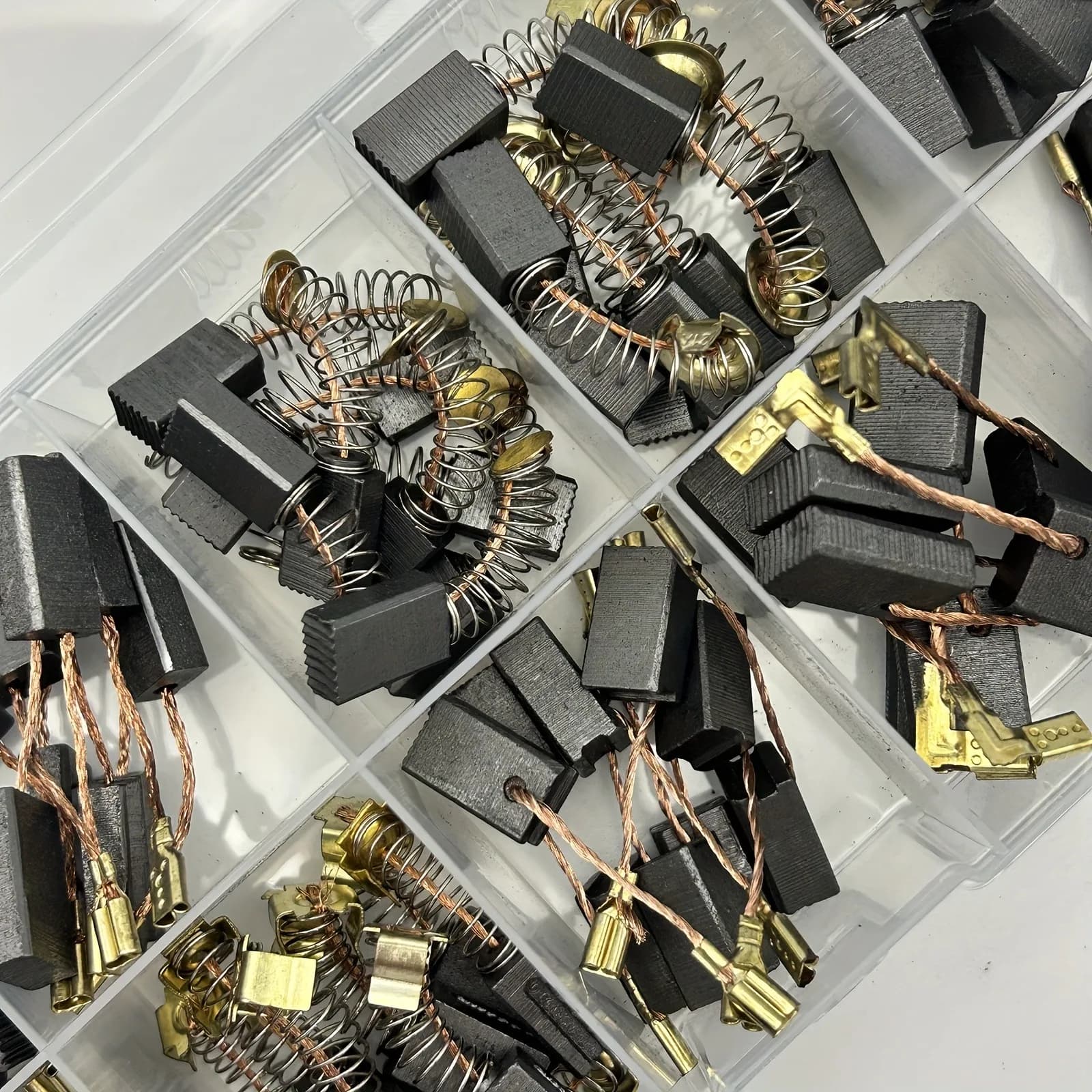 50pcs Heavy-Duty Carbon Brush with Metal Bases - for drills, Sanders, Grinders, Motors - Durable Motor Repair Parts Kit