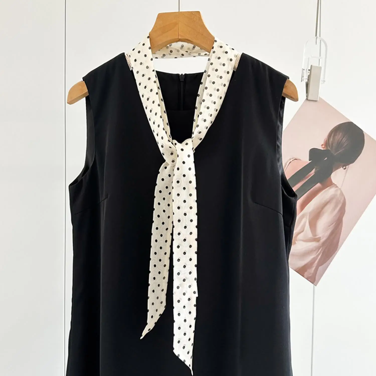 Fashion Dot Ribbon Silk Scarf Women Thin Neck Scarves Lady Small Shawls Bandana Narrow Female Neckerchief Dress Accessories
