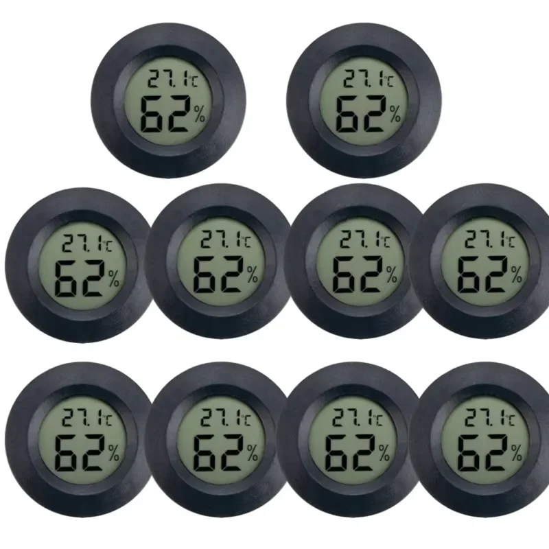 4 Pcs Mini Hygrometer Thermometer  Meter Digital LCD Monitor Indoor Room Round Humidity Temperature Gauge