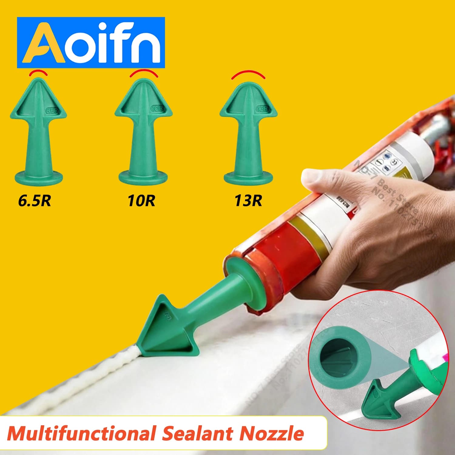 3pcs Multi-functional Silicone Sealant Nozzle Scraper Floor Caulking Tools Silicone Sealant Nozzles Kit Home Improvement Set A