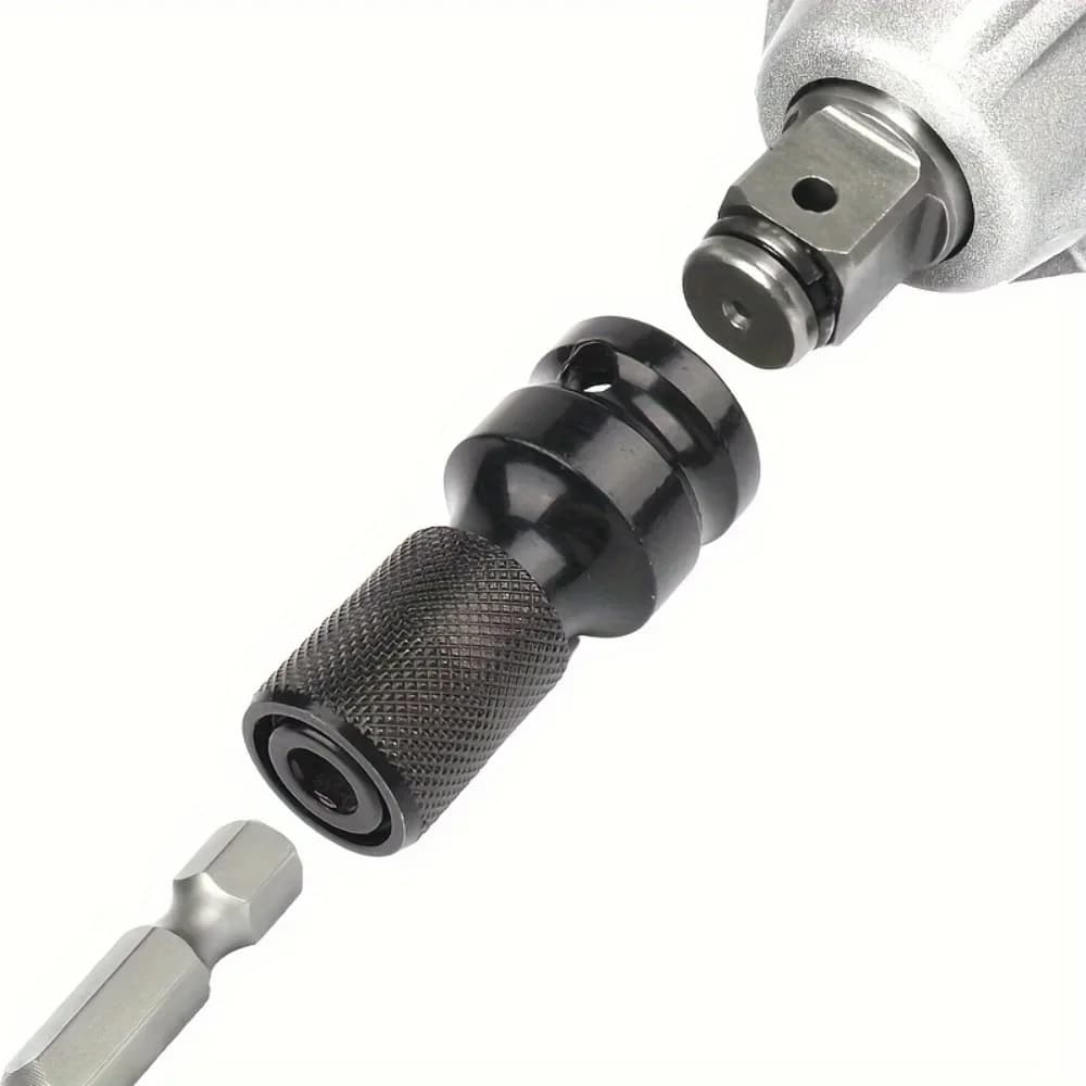 1pc Impact Wrench to Drill Adapter 1/2 to 1/4 Hex Converter Socket Extension Bit Holder for Electric Wrench and Power Tools