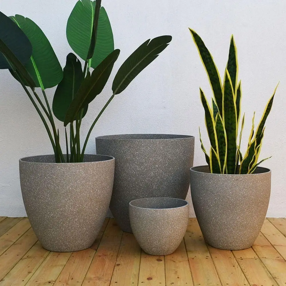 Frosted Imitation Stone Bonsai Flowerpot Balcony Plant Pot Home Decor Supplies Large-capacity Plant Growth And Cultivation Pot