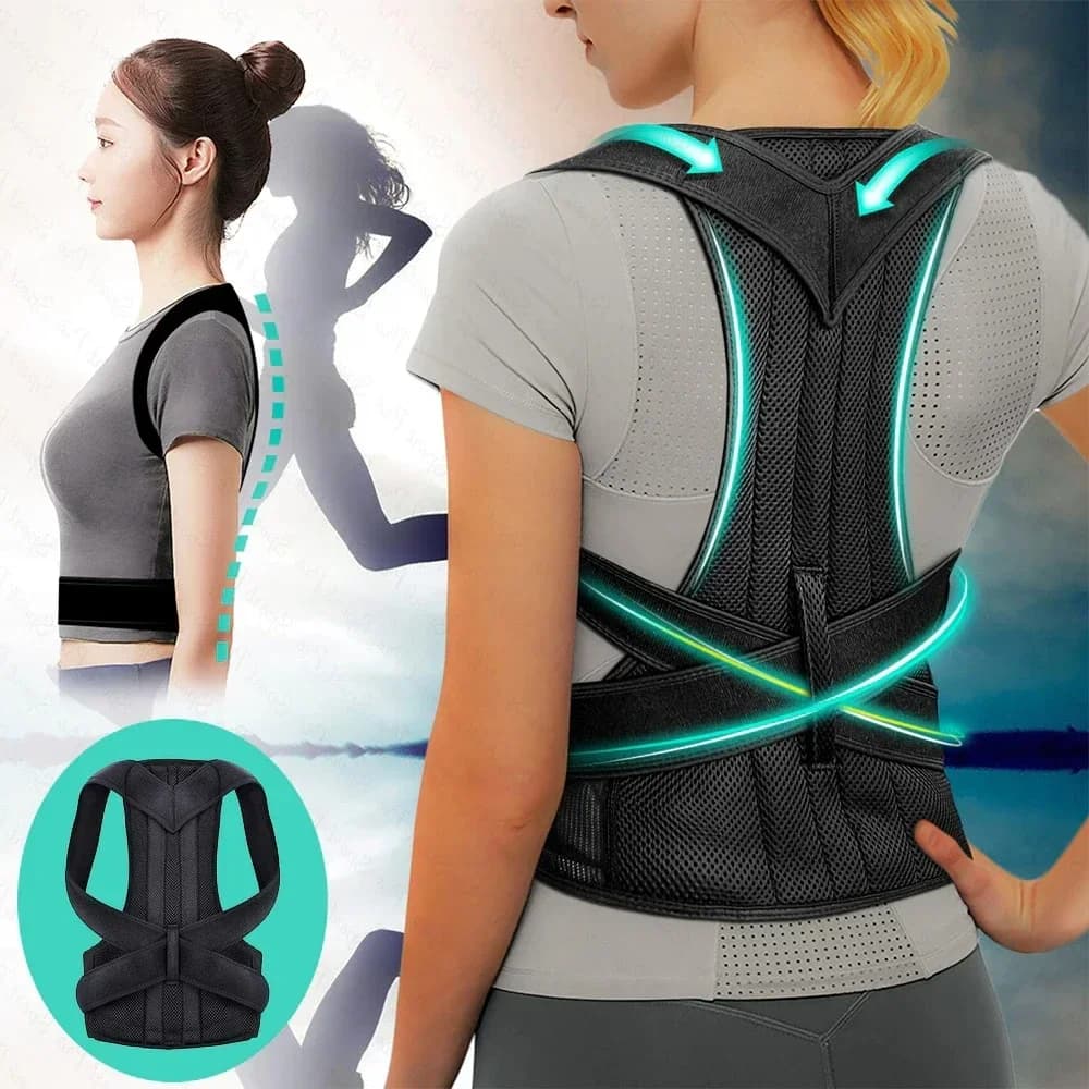 Achieve  Posture with Adjustable, Breathable Polyester Posture Corrector - Universal Fit for Pain Rel