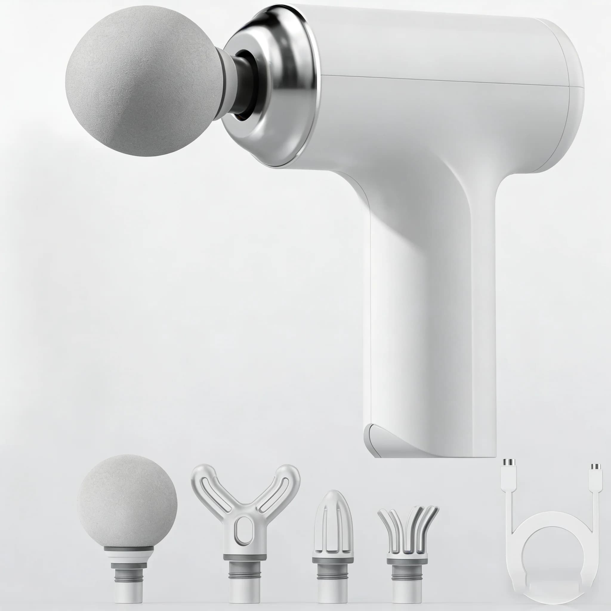 Portable Massage Gun with 4 Interchangeable Heads & LED Display - Full Body Percussion Massager for Deep Muscle Relaxation