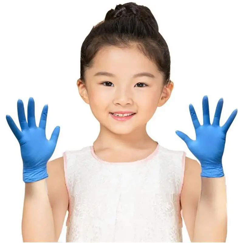 20/50PCS Kids Disposable Nitrile Gloves for Children Crafting Painting Gardening Cooking Household Cleaning Gloves Powder Free
