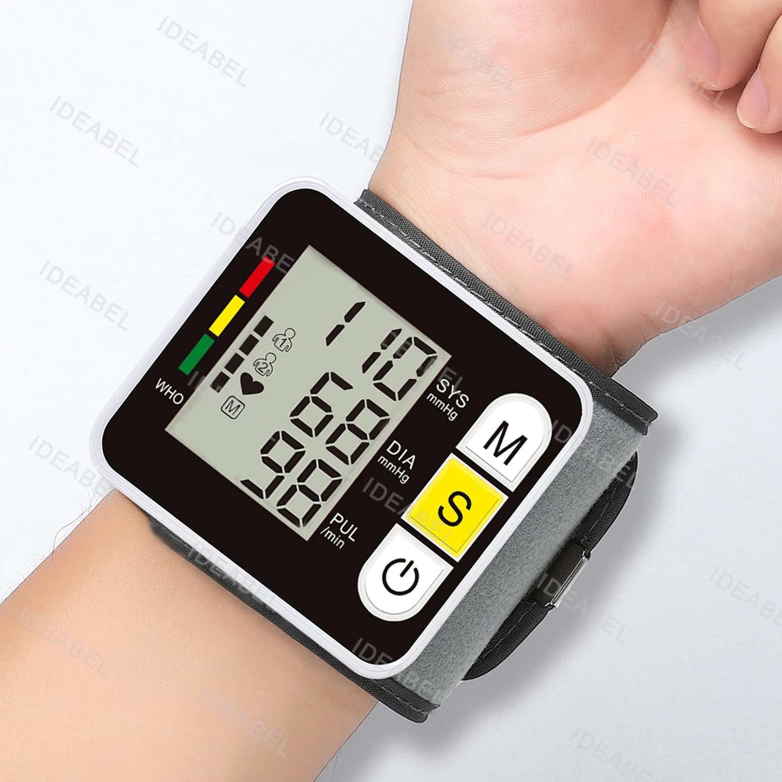 Medical Digital Wrist Blood Pressure Monitor Heart Rate Pulse Meter Measure Sphygmomanometer PR LCD Screen Portable Health Care
