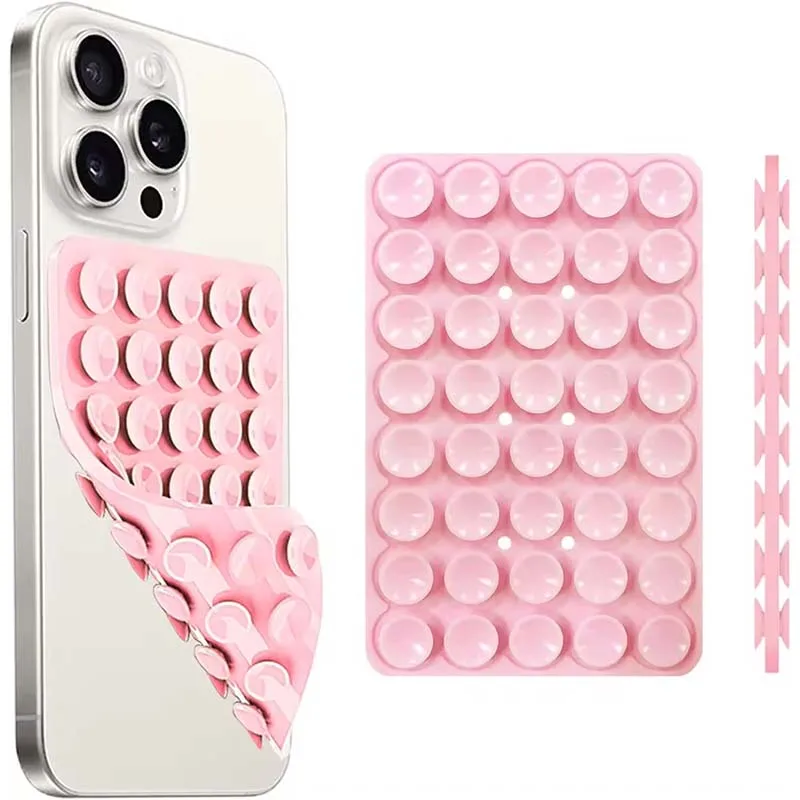 Silicone suction cup phone stand with strong double-sided no-hand grip, video fixing pad, silicone rubber suction,silicone case