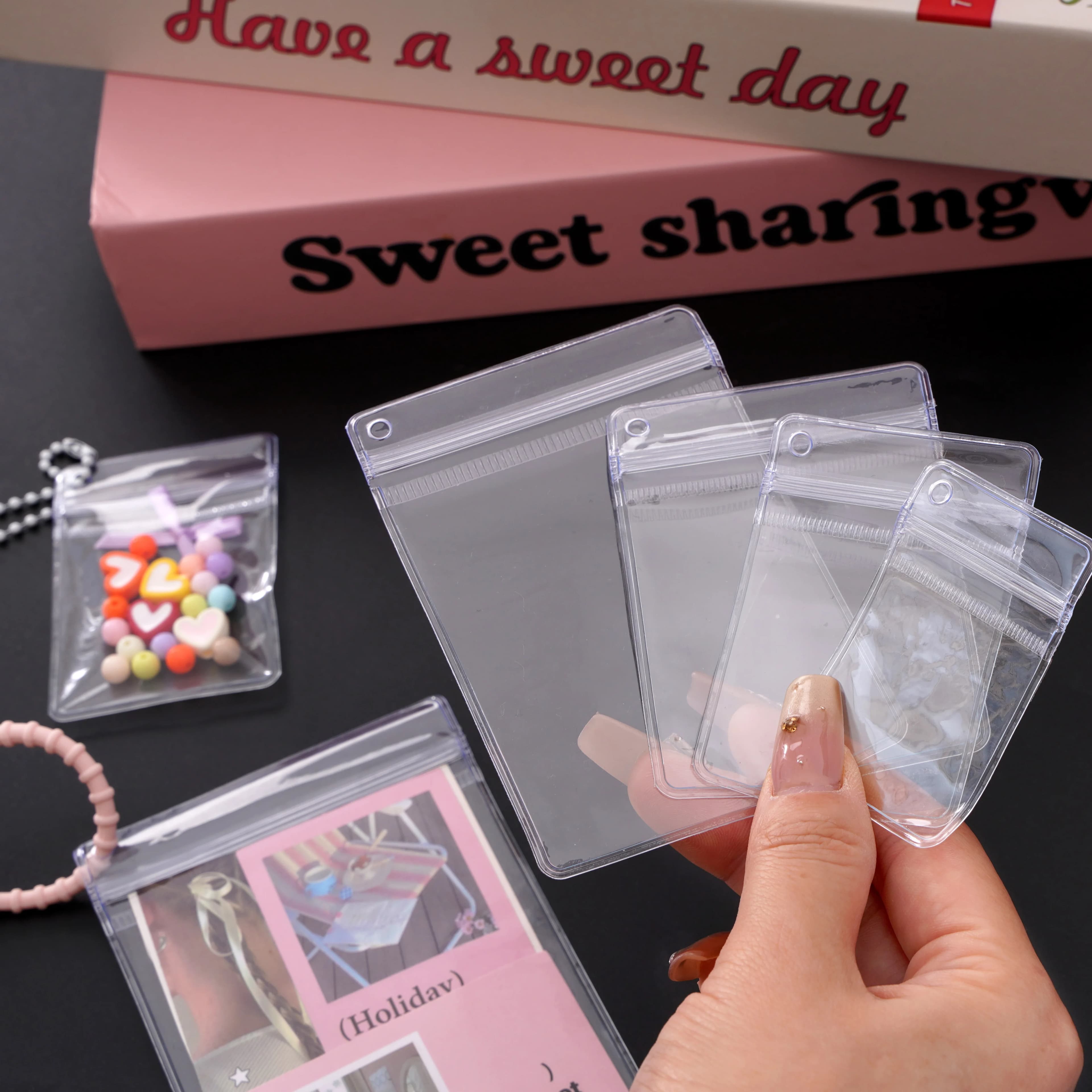 20Pcs Multi Size PVC Clear Jewelry Storage Bags Self Seal Bags Reusable for Bracelets Necklaces Rings Packaging Jewelry Display