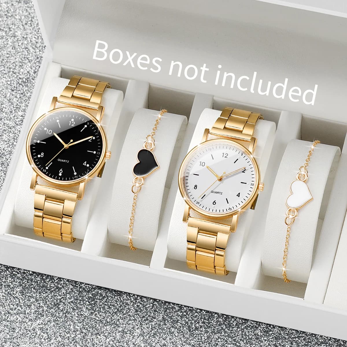 2/4PCS Fashion Arabic Dial Women Watches Simple Quaretz Wristwatch with Bracelets Set Reloj Mujer(Without Box)